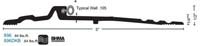 National Guard 896V - 72' NGP Bumper Seal Aluminum Threshold, Mill Finish, 72' L x 5' W x 1/2' H