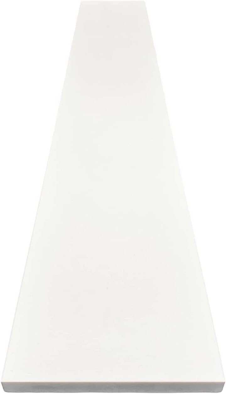 Tenedos Solid White Engineered Marble Doorway Floor Threshold Saddle Polished, for Shower Curb, Bathroom Vanity Backsplash, Window Sill, Maintenance Free, Stain Resistant (4' x 60')