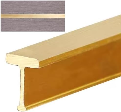 Brushed Brass T-Molding Transition Strip - Seam Binder for Wood & Tile Flooring, Entry Doorways, Laminate Floor Threshold Cover, Durable & Stylish Edge Protector