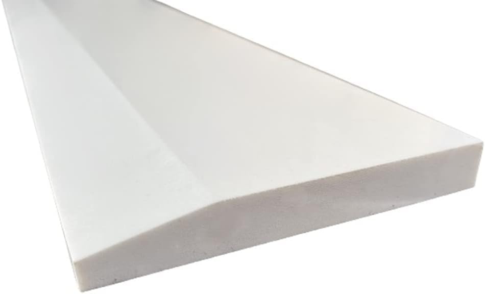 Tenedos Solid White Single Hollywood High Bevel Engineered Marble Threshold Doorway Floor Transition Tile Polished, Maintenance Free, Stain Resistant (5'x36')