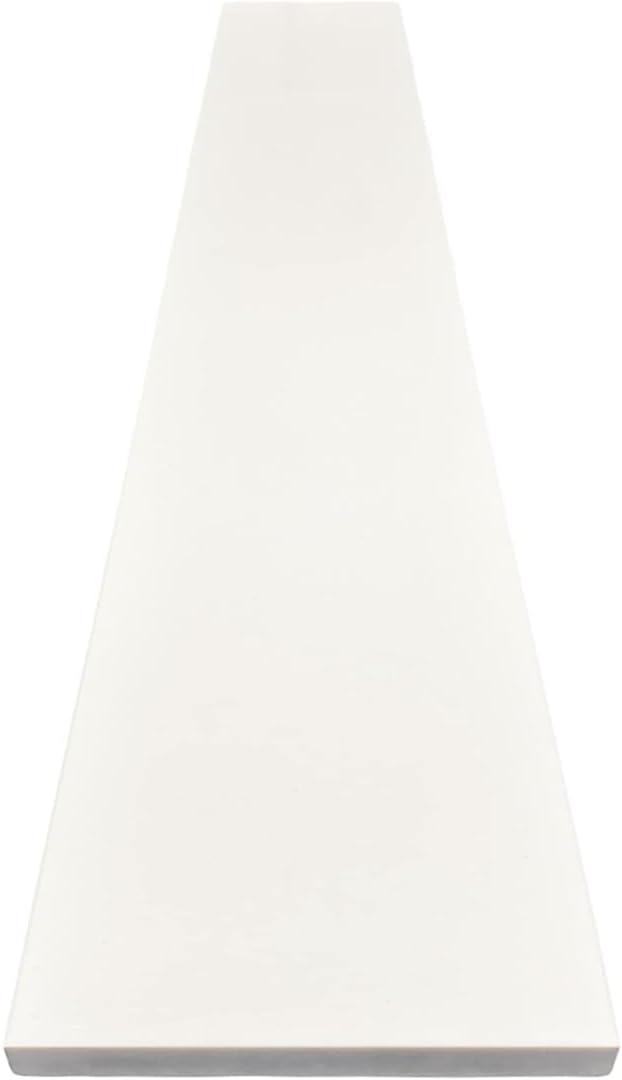 Tenedos Solid White Engineered Marble Doorway Floor Threshold Saddle Polished, for Shower Curb, Bathroom Vanity Backsplash, Window Sill, Maintenance Free, Stain Resistant (6' x 60')