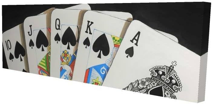 Begin Home Decor 2080-2060-MI78 20 x 60 in. Card Game Spades Royal Flush Closeup - Black Canvas Decor