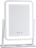 Hollywood Vanity Mirror with LED Lights Women Lighted Makeup Mirror Touch Control Dimmable 3 Color Lighting 360°Rotation Tabletop Mirror for Dressing Table(Size:40CM)