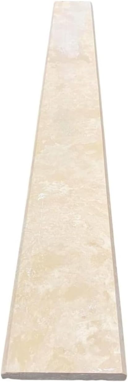 Tenedos Durango Cream Ivory Light Travertine Marble Threshold 6'x36' – Filled & Honed Stone for Doorways, Shower Curb, Transitions, and Interior Flooring