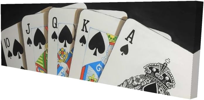 Begin Home Decor 2080-1648-MI78 16 x 48 in. Card Game Spades Royal Flush Canvas - Home Decor Art