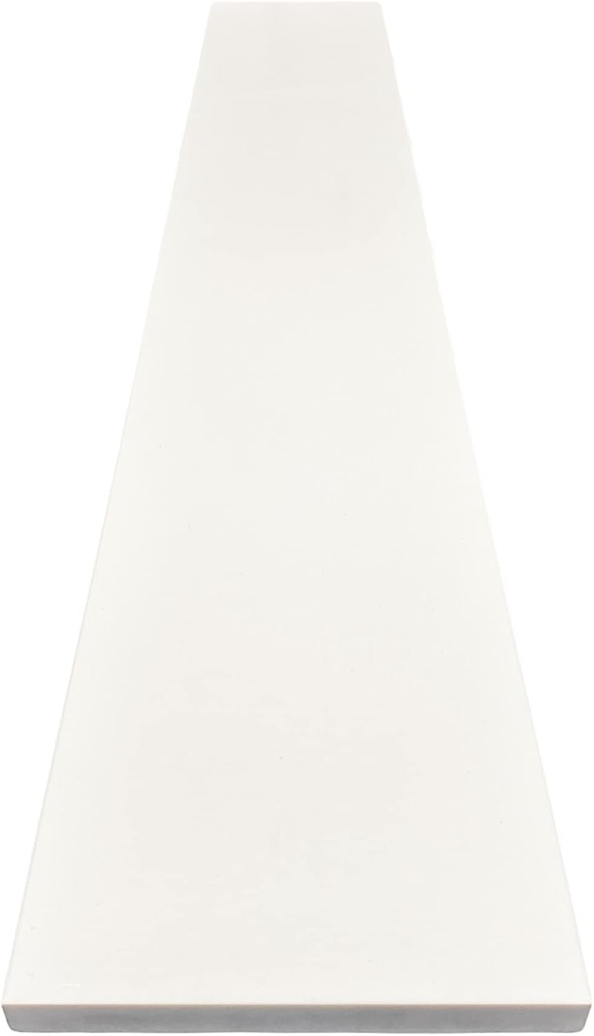 Tenedos 5x36 Engineered Marble Threshold Saddle Beveled Edges Polished Tile for Doorway Shower Curb Bathroom Flooring (Pure White)