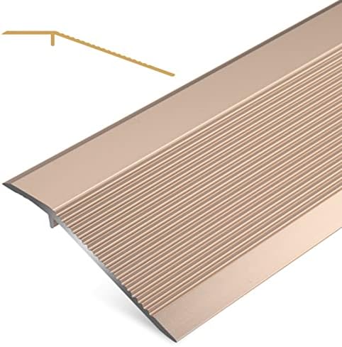 Wood to Tile Transition Strips - 72' Aluminum Threshold for Doorways, Durable Arc Design for Tile, Laminate & Hardwood Floors, Sleek Silver Finish, Easy Installation