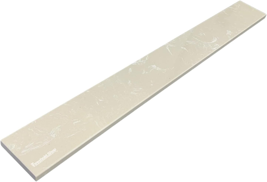 Custom Size | Beige Engineered Marble Threshold | Shower Curb Top for Schluter Kerdi Board, Tile Redi Shower Pan System, Backsplash, Jambs, Fireplaces.