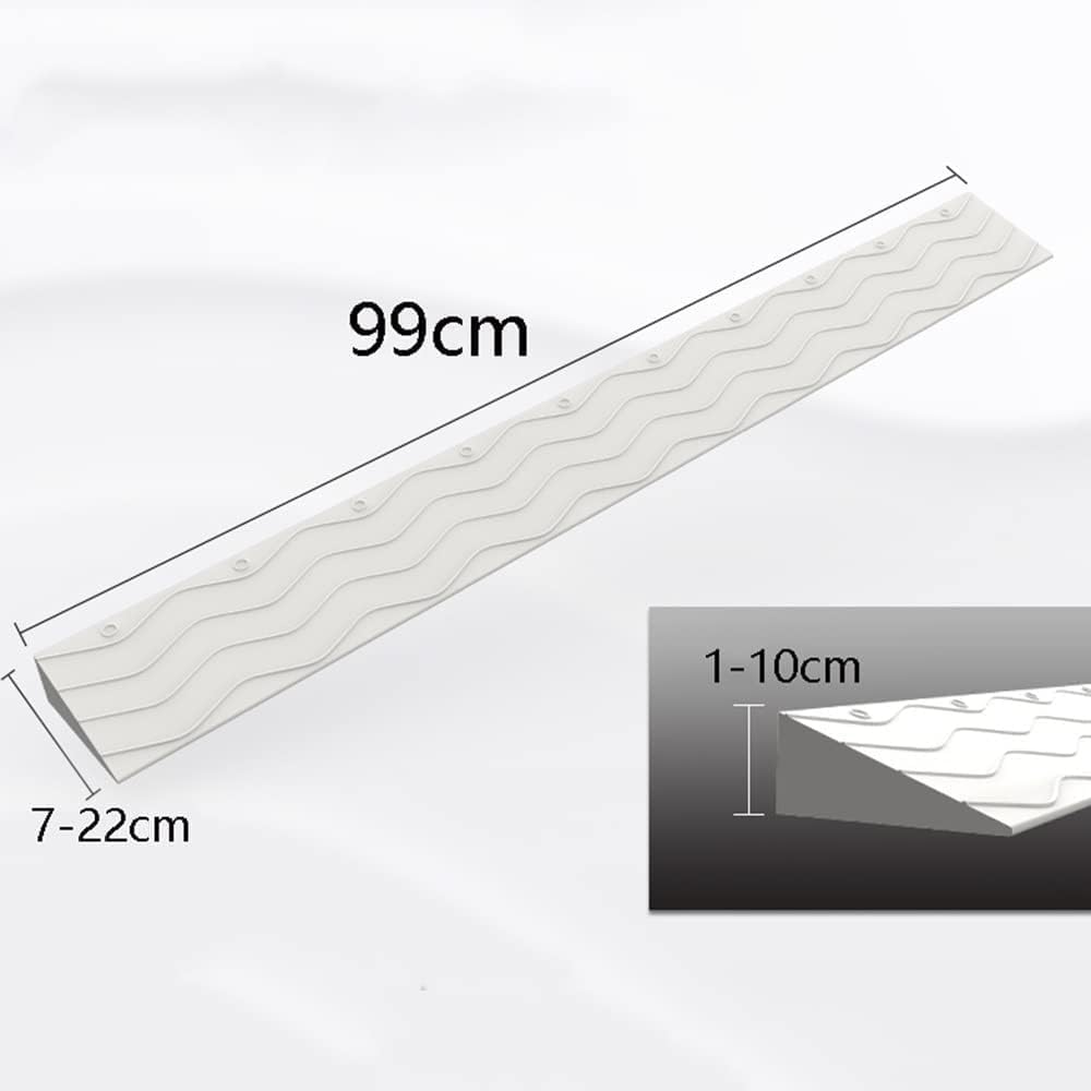 Threshold Ramp for Wheelchair Access - 39' Wide Non-Slip Rubber Curb Ramp for Home Steps and Doorways, 1.2' Rise, Textured Surface (Yellow, 99 x 10 x 3cm)