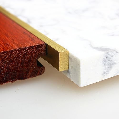 Brass Transition Strips for Wood to Tile Flooring, Heavy Duty Polished/Brushed Edging Trim Bars, 5x10mm Threshold Floor Strip, Durable Brass Flooring Solution