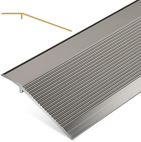 Wood to Tile Transition Strips - 72' Aluminum Arc Floor Threshold for Doorways, Perfect for Tile, Laminate & Hardwood Flooring, Durable Silver Cover, Easy Installation