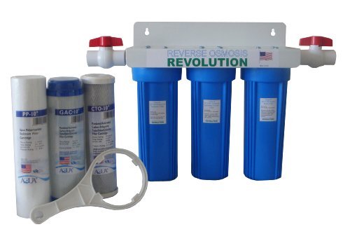 Whole House 3-Stage Water Filtration System, 3/4' Port with 2 valves and Extra 3 Filters Set