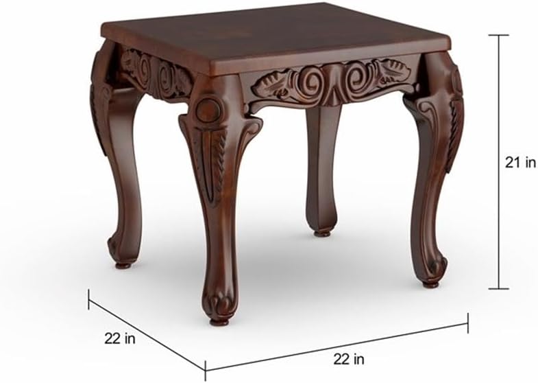 Furniture of America Alice Solid Wood 3-Piece Coffee Table Set in Dark Cherry