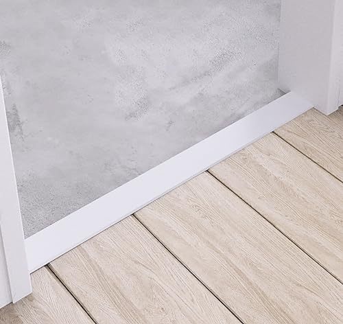 White Aluminum T Molding Transition Strip - Waterproof Floor Seam Cover for Wood to Tile Doorways, 90cm (35.4') Edging Trim Bar, Durable Threshold Solution