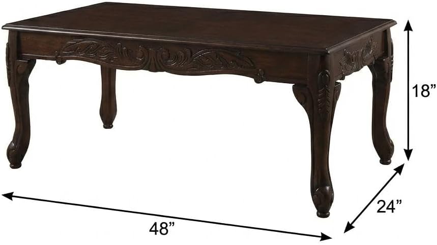 Furnifact Dark Cherry 3-Pc Wood Coffee and End Table Set with Stylish Finish, Durable Construction for Living Room, Compact and Functional Furniture Design