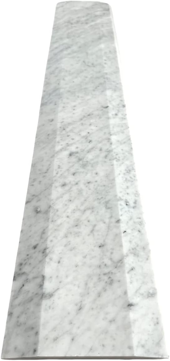 Tenedos Carrara Bianco Marble Double Bevel Hollywood Doorway Floor Transition Threshold (Marble Saddle) Polished- (5x36)