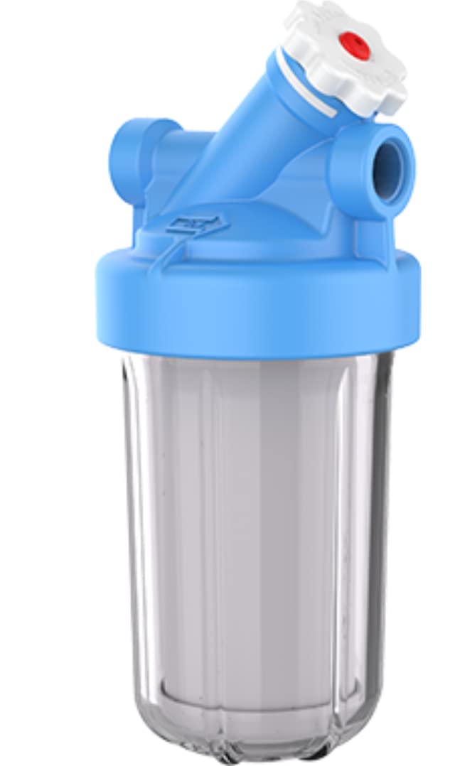 Pentair OMNIFilter BF36C Whole House Water Filtration System, 10' Heavy Duty Big Blue Clear Housing, Valve-in-Head 1' NPT, NSF Certified to Reduce Chlorine Taste and Odor, Includes TO8 Cartridge
