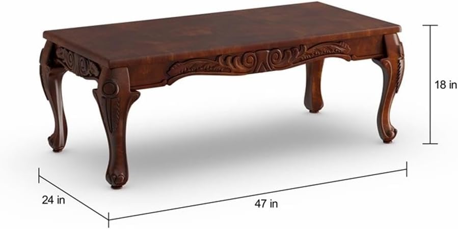 Furniture of America Alice Solid Wood 3-Piece Coffee Table Set in Dark Cherry