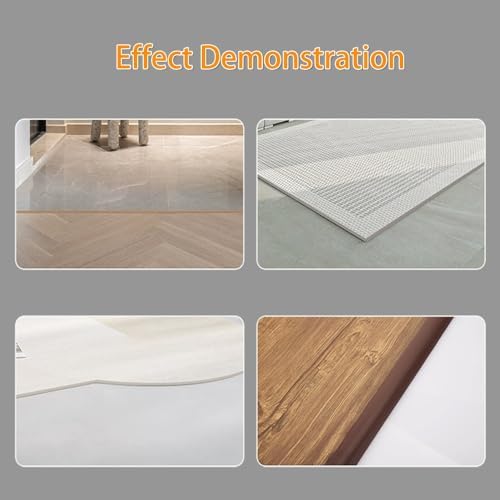 Self-Adhesive Carpet Edging Trim - Cuttable Rubber Floor Reducer Strip for Doorway Thresholds - Ideal for Varying Height - Easy Installation
