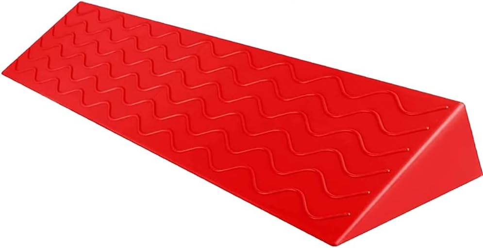 Extra Wide Rubber Wheelchair Ramp for Home Steps/Door Non Slip Textured Surface Red 4' Rise Threshold Ramp Curb Ramp 99 * 22 * 10cm