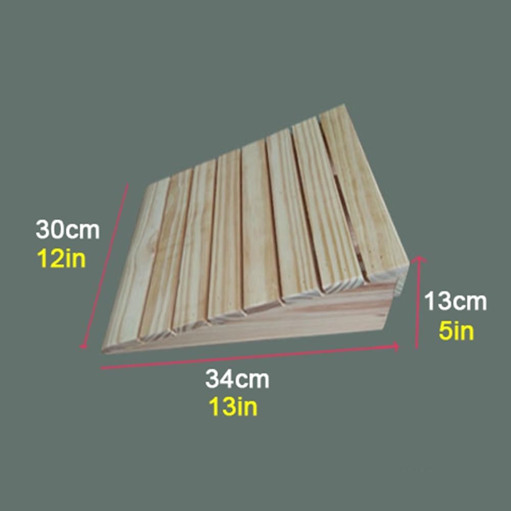 Solid Wood Threshold Ramp for Doorways 3' 4' 5' 6' Rise, Portable Curb Ramp Entry Ramps, Wood Wheelchair Ramps for Steps/Front Door/Stair(30x34x13cm/12x13x5in)