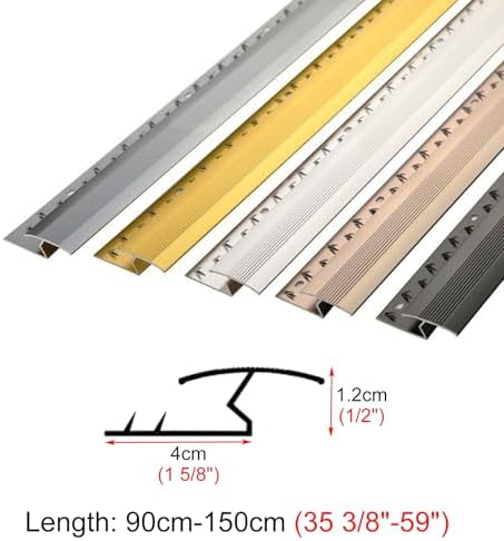 Aluminum Carpet Transition Strip - 150cm Seam Cover for Carpet to Tile/Wood, Doorway Threshold Bar, Durable Floor Transition Solution for Home & Office