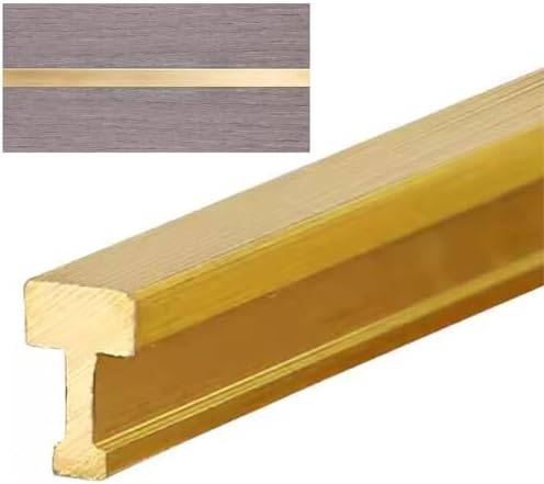 Brushed Brass T-Molding Transition Strip - Durable Seam Binder for Tile to Wood, Entryways, Laminate Flooring Threshold Cover, Elegant Floor Edging Solution