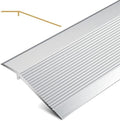 72' Wood to Tile Transition Strip - Aluminum Alloy Floor Threshold for Doorways, Perfect for Laminate & Hardwood Floors, Durable Silver Arc Design