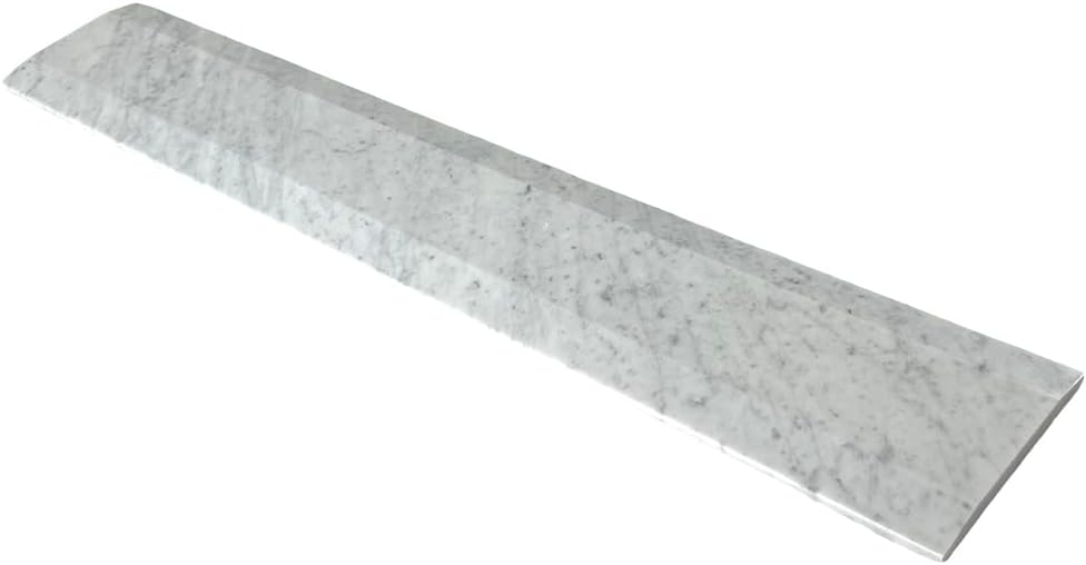 Tenedos Carrara Bianco Marble Double Bevel Hollywood Doorway Floor Transition Threshold (Marble Saddle) Polished- (5x36)