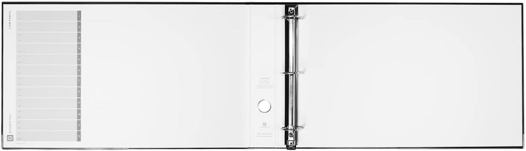 Bindertek 3-Ring Premium Ledger Binder for 11' x 17' Paper, Pack of 6 - Black, 2' Spine Width, 325 Sheet Capacity, 1.25' D-Rings, Linen-Textured Covers, Steel Reinforced Edges, Spine Label Included