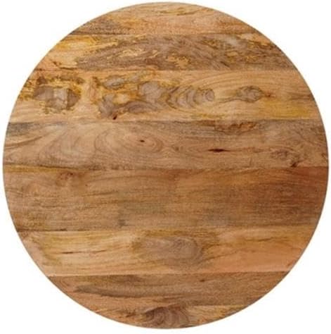 Pemberly Row Modern 30' Round Mango Wood Coffee Table, Brown Finish, Hand-Crafted, Compact Design, Durable Living Room Table, 17' High for Home Decor