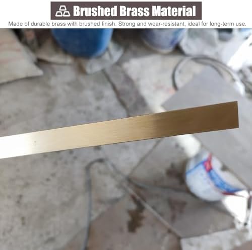 Brushed Brass T-Molding Transition Strip - Seam Binder for Wood & Tile Flooring, Entry Doorways, Laminate Floor Threshold Cover, Durable & Stylish Edge Protector