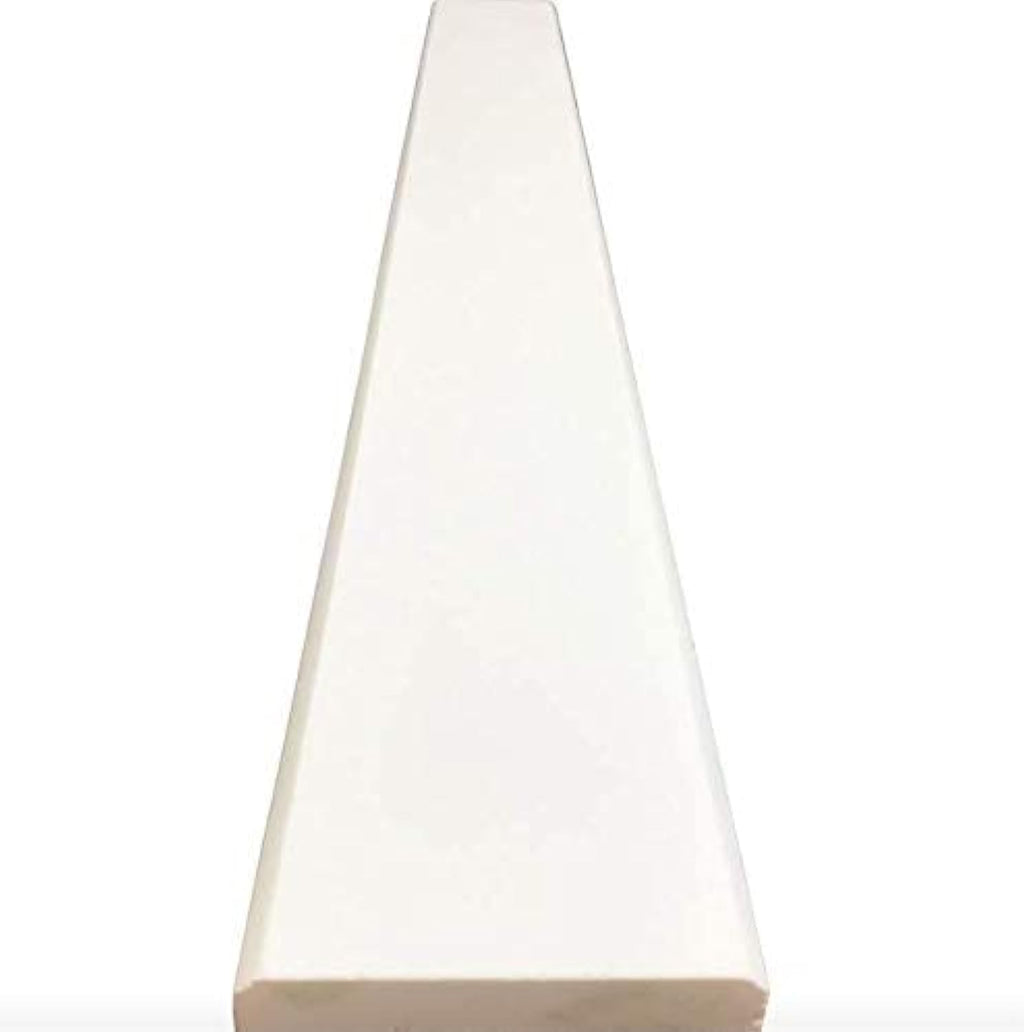 Tenedos Solid White Engineered Marble Threshold Saddle Polished, for Shower Curb, Bathroom Vanity Backsplash, Window Sill, Maintenance Free, Stain Resistant (5' x 36')