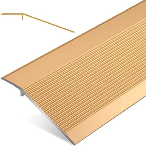 72' Wood to Tile Transition Strip - Aluminum Alloy Floor Threshold for Doorways, Perfect for Tile, Laminate & Hardwood Floors, Silver Arc Design, Durable & Stylish