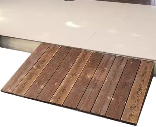 Non-Slip Wood Threshold Ramp for Home - 4' to 10' Rise, Durable Front Door Transition Ramp (90x80x25cm/35x31x10) - Ideal for Wheelchairs & Mobility Aids