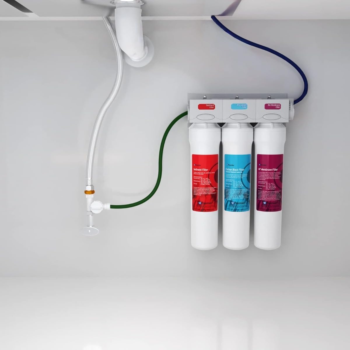 Watts Premier Annual Pure UF-3 5-Pack Filter Kit for 3-Stage Ultra Filtration and RO Pure Reverse Osmosis System, Push Button, 2 Sediment Filters, 2 LVOC Carbon Filters, UF Membrane, WQA Certified