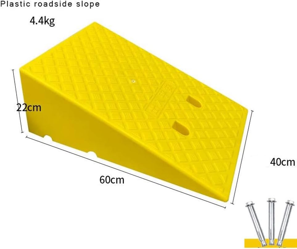 Portable Threshold Ramps 4' 5' 6' 7' 8' Rise, Non-Slip Kerb Ramps Step Ramp, Wheelchair Ramps for Doorways, Entryway, Steps, Garage(Yellow,40x60x22cm)