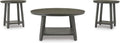 Signature Design by Ashley Caitbrook Neutral 3 Piece Table Set with Coffee & 2 End Tables, Grayish Brown