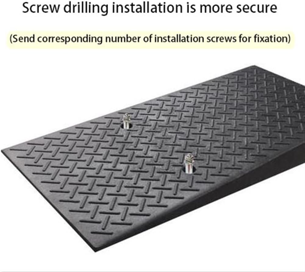 Black Ramps for Driveway, Anti-Slip Curb Ramp, Driveway Ramp with Side Grooves, Rise Threshold Ramp, Rubber Driveway Ramp Curb for Buses, Cars, Wheelchairs(15 * 6.7in)
