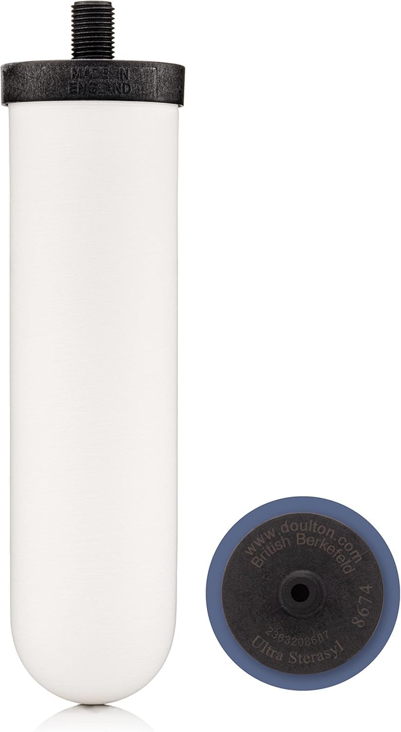 British Berkefeld Doulton 8674 Ultra Sterasyl Ceramic Filter Candle for Countertop Gravity Water Filter System Short Mount 7' - 4 Pack