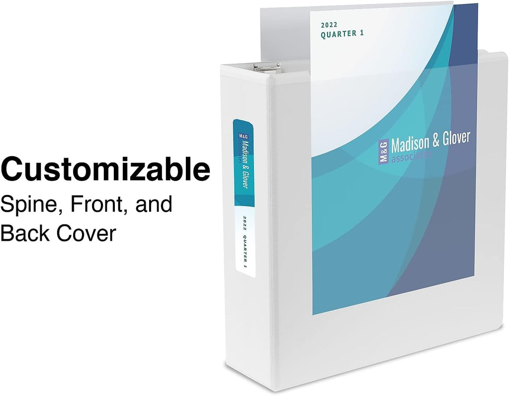 Staples 3‑Ring Binder, 1.5' D‑Ring, White, Mid‑Capacity Organizer for Home, Office & School, Holds up to 350 Sheets, 12‑Pack