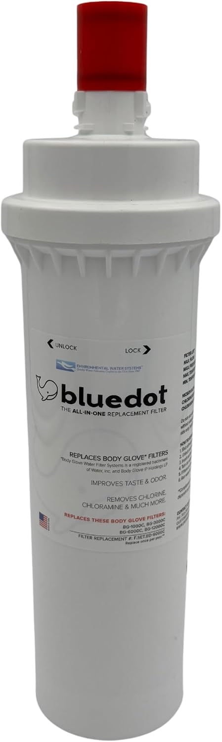 F.SET.BD-6000C Bluedot Water Filter Replacement Cartridge Compatible with BG-1000C, BG-3000C, BG-12000C, and BG-6000FFC All In One Carbon Block Filter