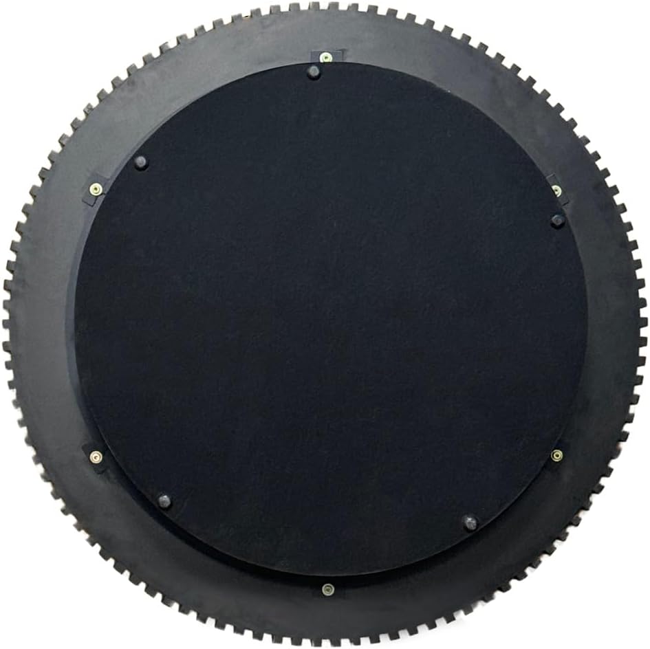 39.37'' Round Coffee Table for Living Room, Fluted Coffee Table with Hidden Storage, Solid Wood Veneered Circle Table, Modern Tea Table for Small Space Apartment (Black)