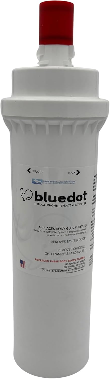 F.SET.BD-6000C Bluedot Water Filter Replacement Cartridge Compatible with BG-1000C, BG-3000C, BG-12000C, and BG-6000FFC All In One Carbon Block Filter