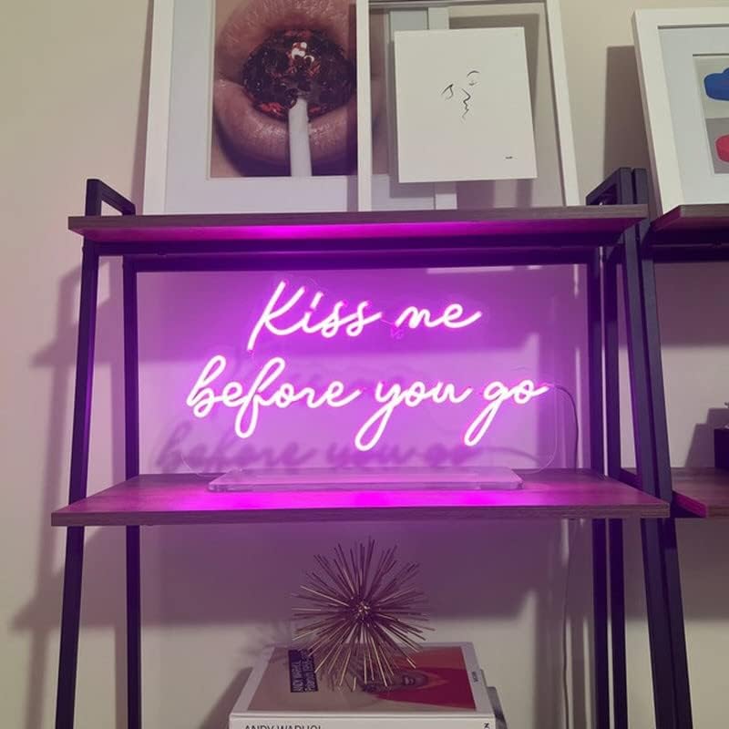 Personalized Neon Signs with Stand, Custom Reception Table Neon Sign, LED Family Name Neon Light Gift for Bedroom Room Wedding Birthday Party, Bar Shop Décor (2 Line Text, 24' Length)