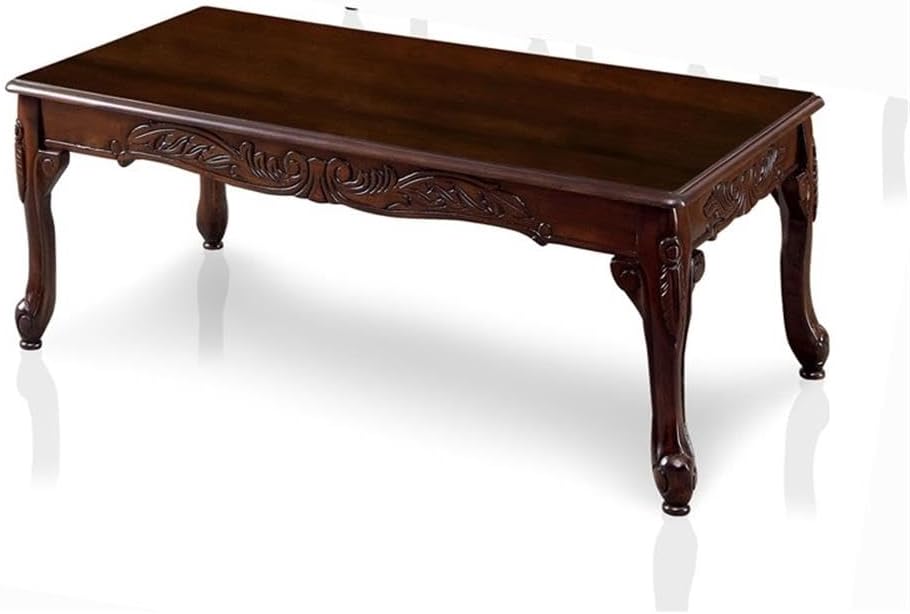 Furniture of America Alice Solid Wood 3-Piece Coffee Table Set in Dark Cherry