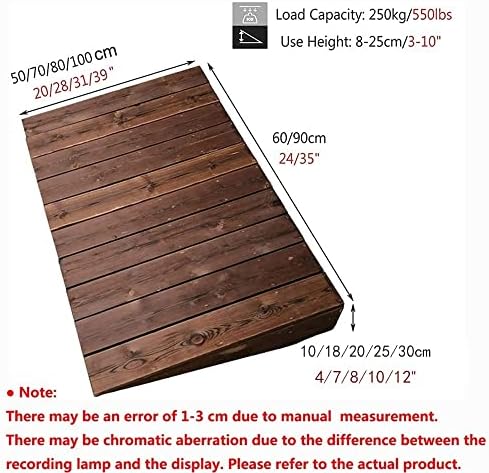 Non-Slip Wood Threshold Ramp for Home - 4' to 10' Rise, Durable Front Door Transition Ramp (90x80x25cm/35x31x10) - Ideal for Wheelchairs & Mobility Aids