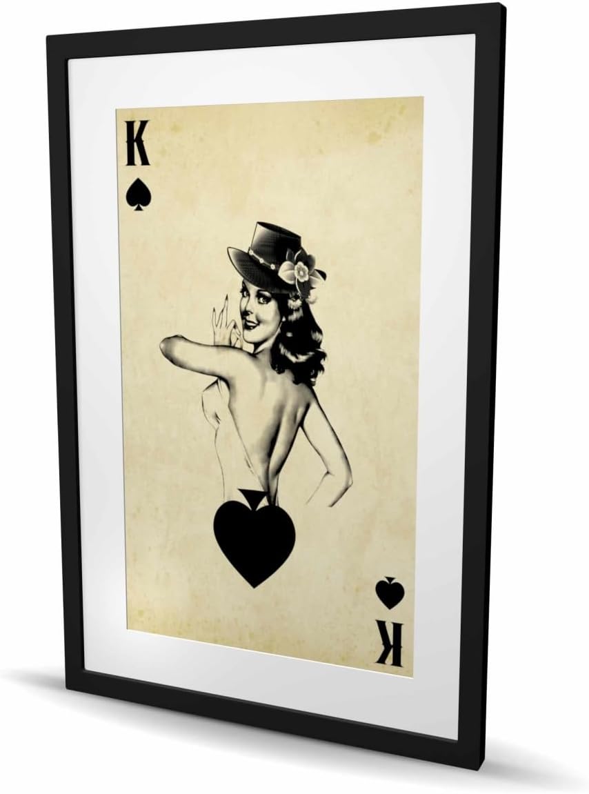 Begin Home Decor C1FM24361H9PI3 24 x 36 in. King of Spades - Man Cave Sports & Games Framed Print Decor