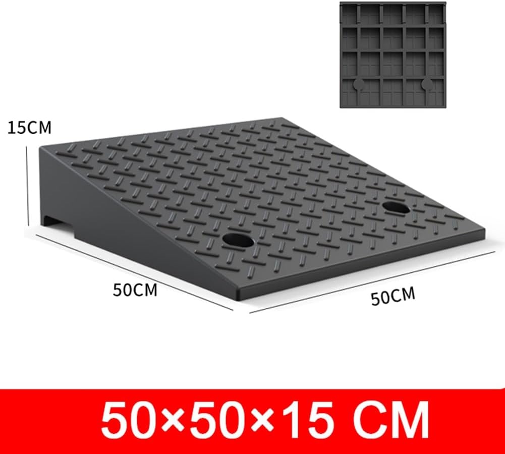 Rubber Curb Ramps (2-8 inch Rise),Heavy Duty Threshold Ramps for Cars Vehicles Motorcycle Bicycles(Height 15cm/5.9inch)