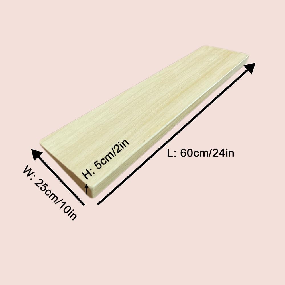 1' 2' Rise Threshold Ramps for Doorways, Solid Wood Wheelchair Ramps, Lightweight Portable Curb Ramp Handicap Ramp for Indoor/Outdoor Steps(60x25x5cm/24x10x2in)